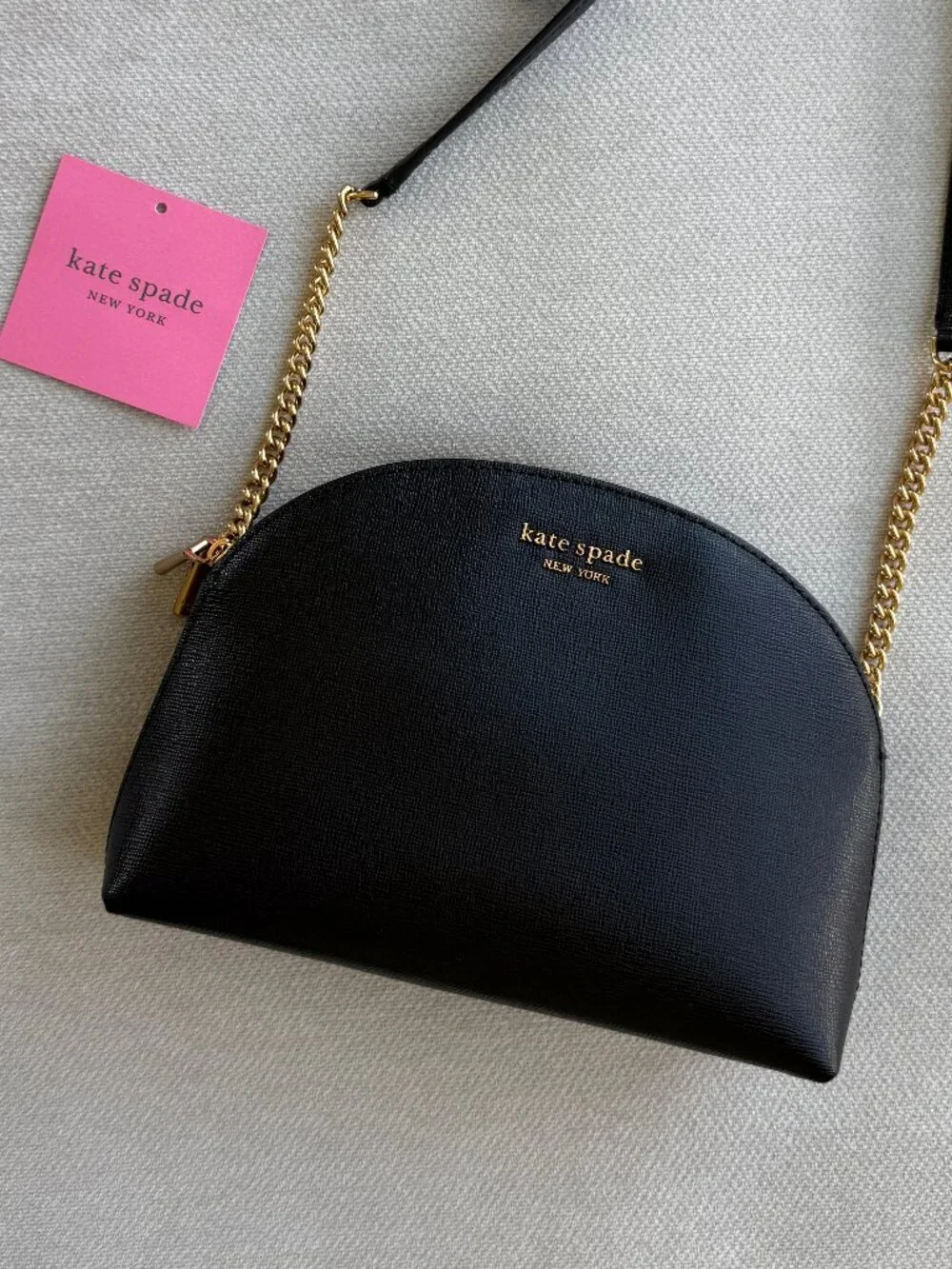 Kate Spade | saffiano double zip dome - black